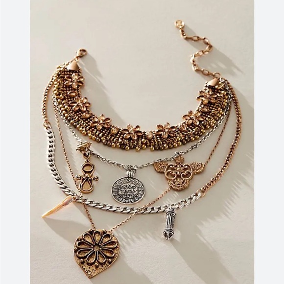 Ariana Ost Walsh Choker Necklace
Free People
NWT
COLOR - Brown & Gold - Picture 2 of 5